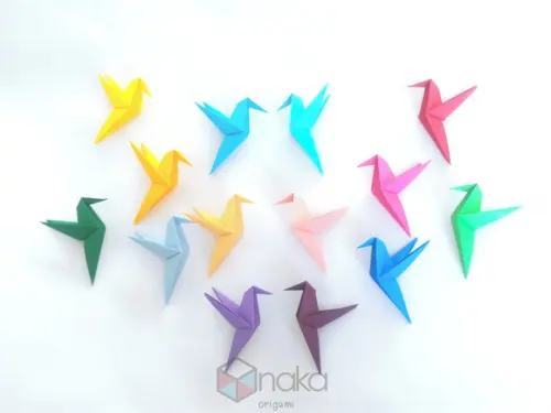 Kit 80x Beija Flores de Origami - Pronta Entrega