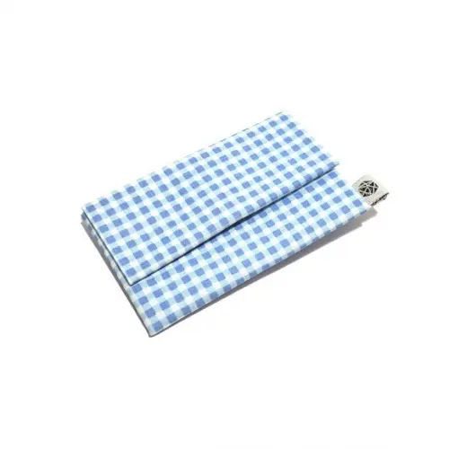 Mini Porta Moedas - Azul Quadriculado 2