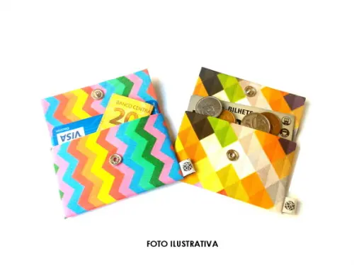 Mini Porta Moedas - Chevron Rosa