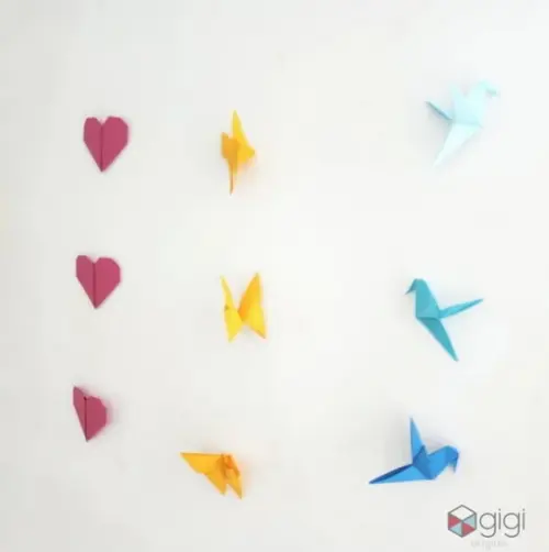 Origamis no Fio - 15 Fios com Origamis 7cm