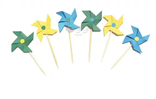 Topper de Cataventos para Doces e Cupcakes - 10 Unidades