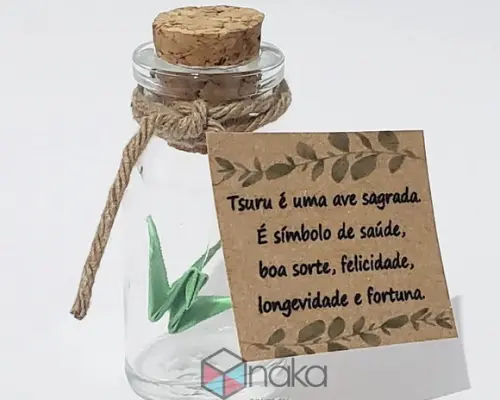 Tsuru no Vidrinho com Tag - 30 Unidades