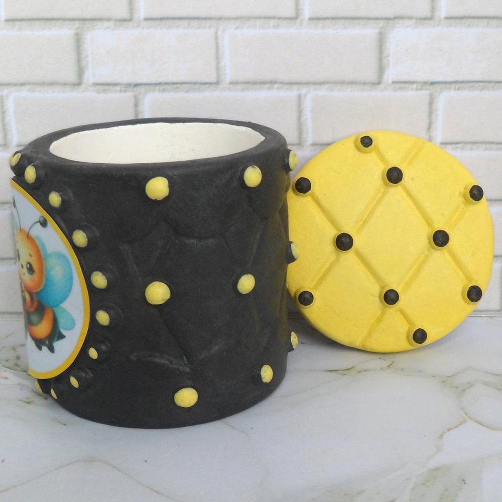 10 Lembrancinha Abelhinha Caixinha De Gesso 6,5 x 7 Cm Para Festa