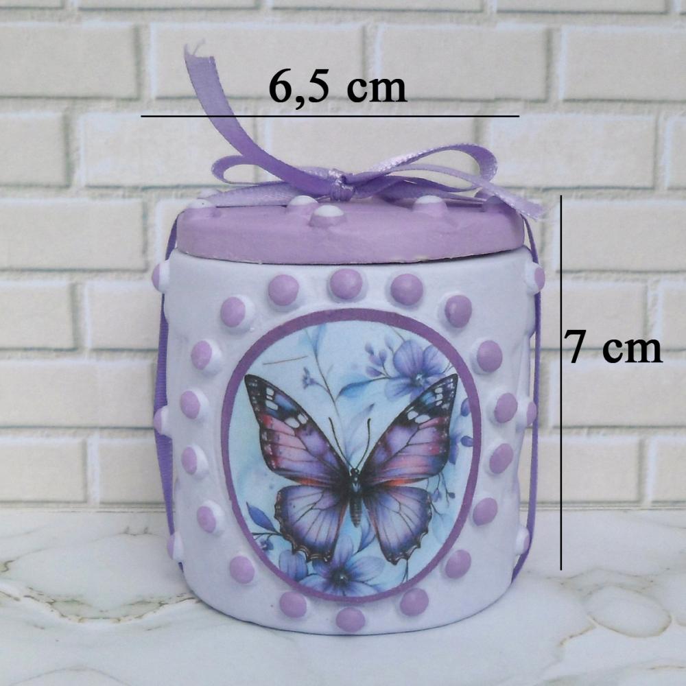 10 Lembrancinha Borboleta Lilás Caixinha De Gesso Para Festas