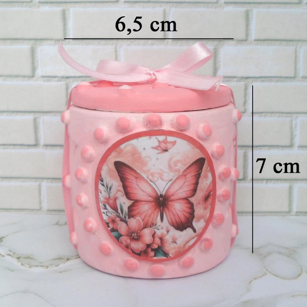 10 Lembrancinha Borboleta Rosa Caixinha De Gesso Para Festas