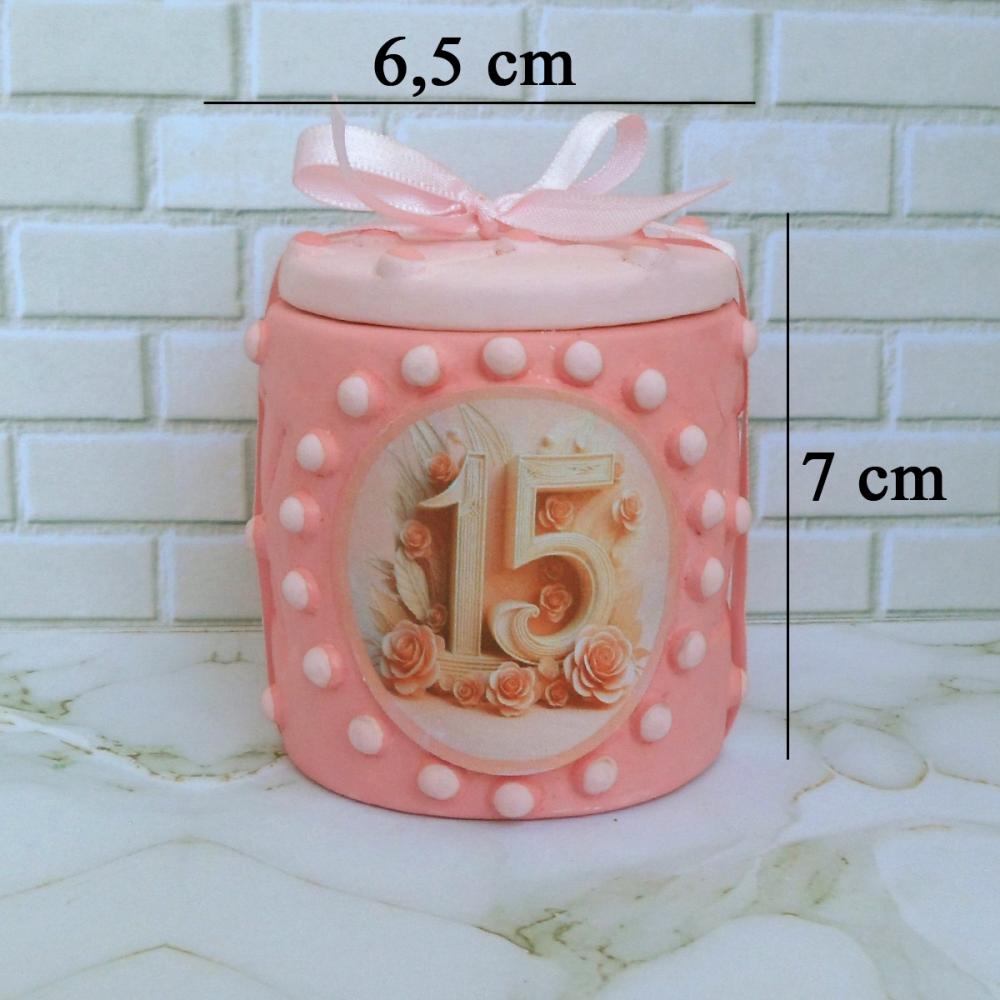 Lembrancinha 15 Anos Rosa Caixinha De Gesso Para Festas
