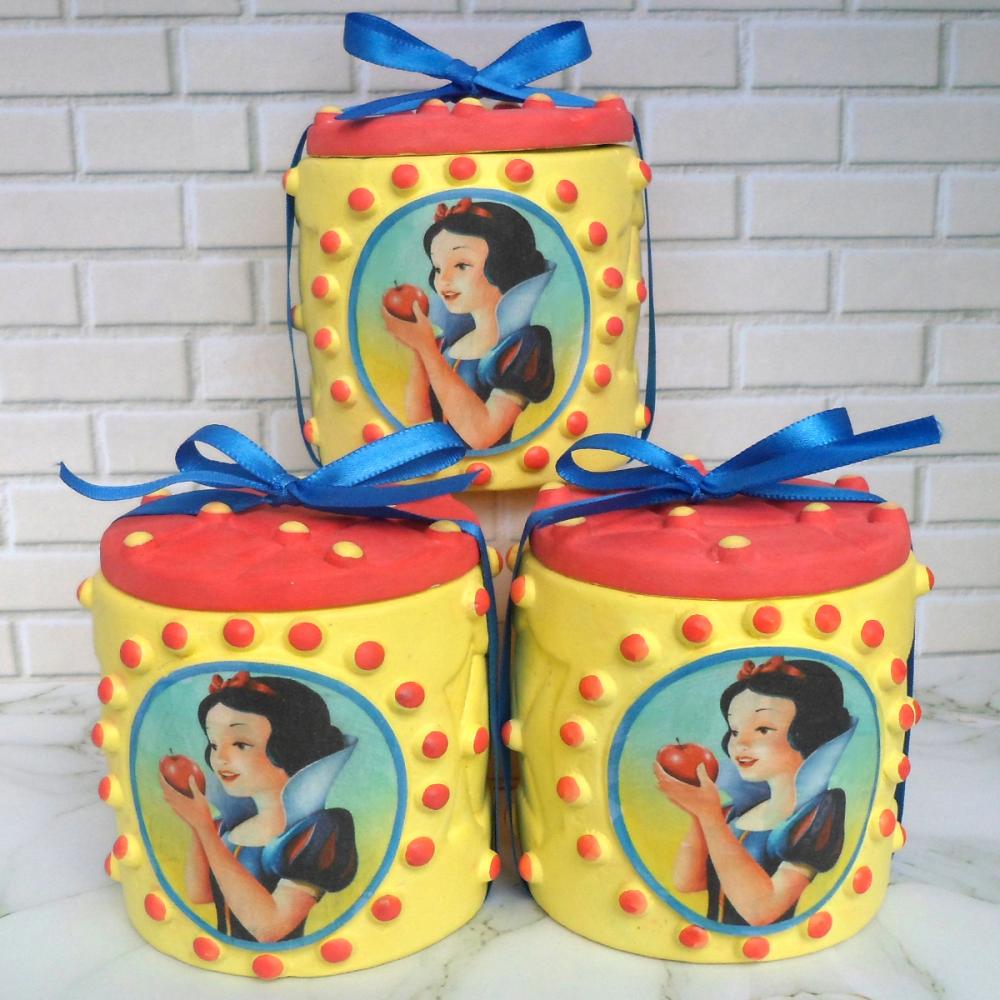 Lembrancinha Branca De Neve Caixinha De Gesso Para Festas