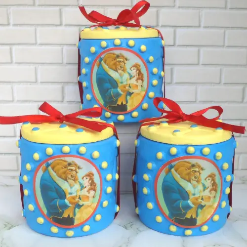 10 Lembrancinha A Bela E A Fera Caixinha De Gesso 6,5 x 7 Cm Para Festas  E Aniversários