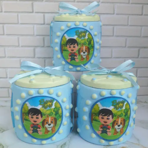 10 Lembrancinha Bento E Totó Caixinha De Gesso 6,5 x 7 Cm Para Festas  E Aniversários