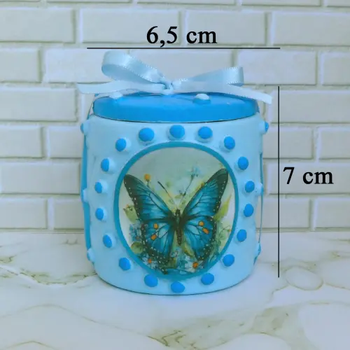 Lembrancinha Borboleta Azul Caixinha De Gesso Para Festas