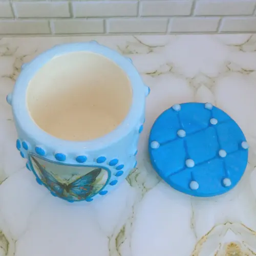 Lembrancinha Borboleta Azul Caixinha De Gesso Para Festas