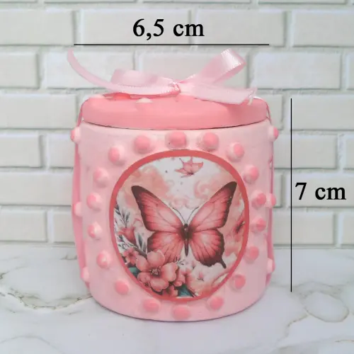 10 Lembrancinha Borboleta Rosa Caixinha De Gesso Para Festas