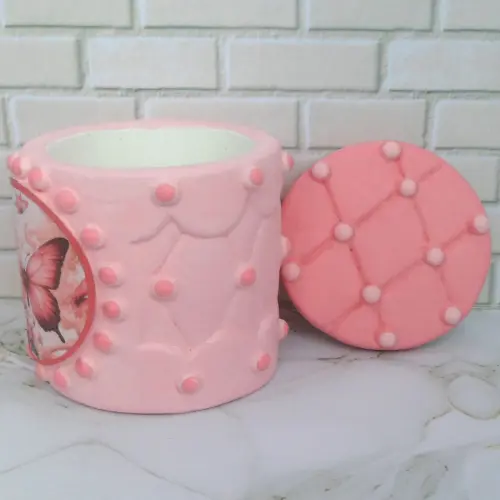 10 Lembrancinha Borboleta Rosa Caixinha De Gesso Para Festas