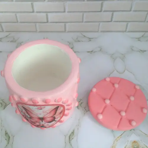 10 Lembrancinha Borboleta Rosa Caixinha De Gesso Para Festas