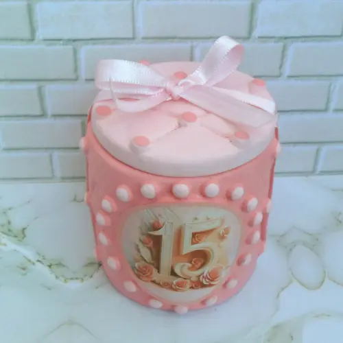 Lembrancinha 15 Anos Rosa Caixinha De Gesso Para Festas