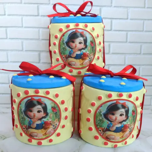 10 Lembrancinha Branca De Neve Baby Caixinha De Gesso 6,5 x 7 Cm Para Festas  E Aniversários