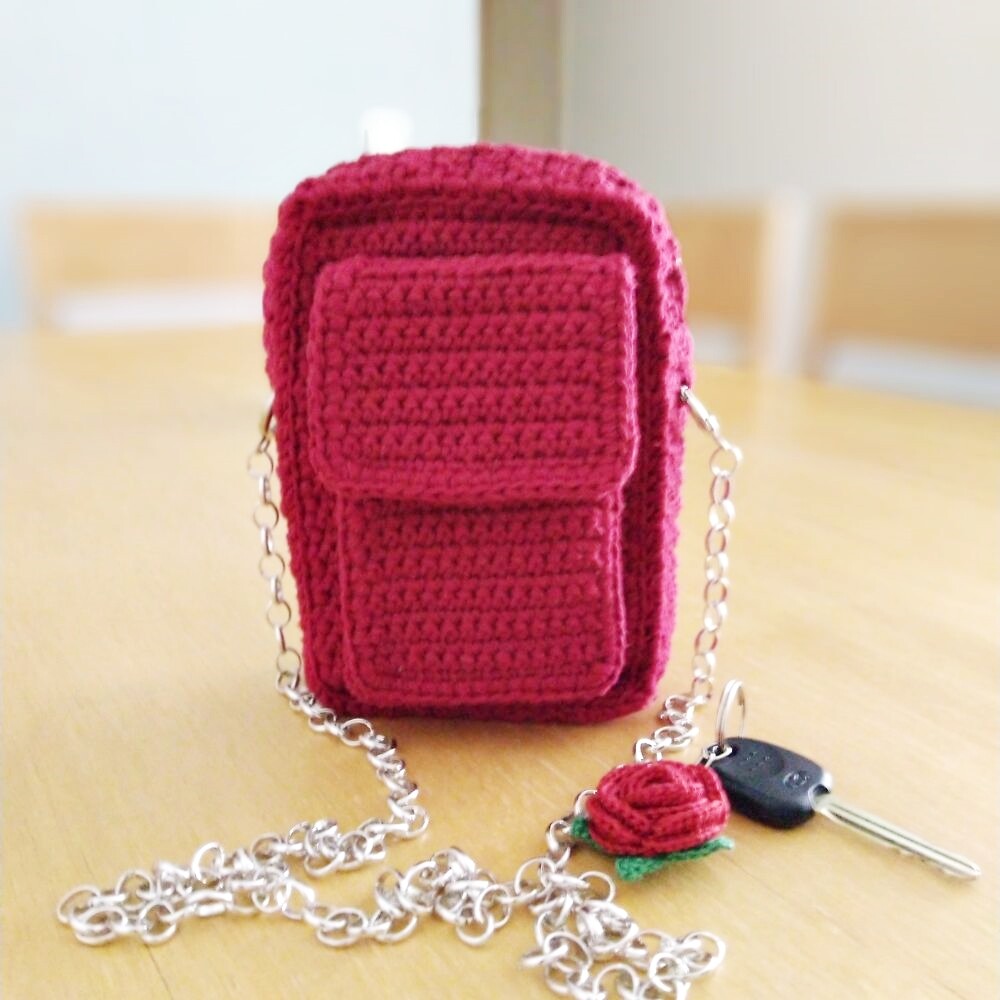 Bolsa Feminina Casual Pequena de Crochê - Presente Artesanal