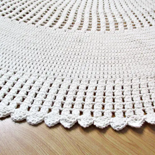 Tapete de Crochê Redondo 82 cm em Barbante 100% Algodão - Aconc