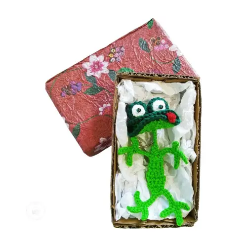 Chaveiro Sapinho Algodão Mercerizado de Crochê - Presente Artes
