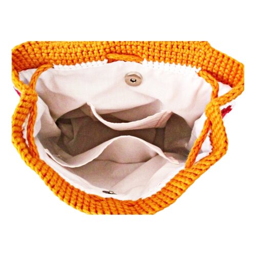 Bolsa Feminina em Barbante de Crochê - Mochila Personalizada