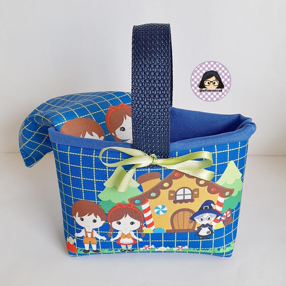 Kit 15 mini cestinhas e 15 toalhinhas João e Maria