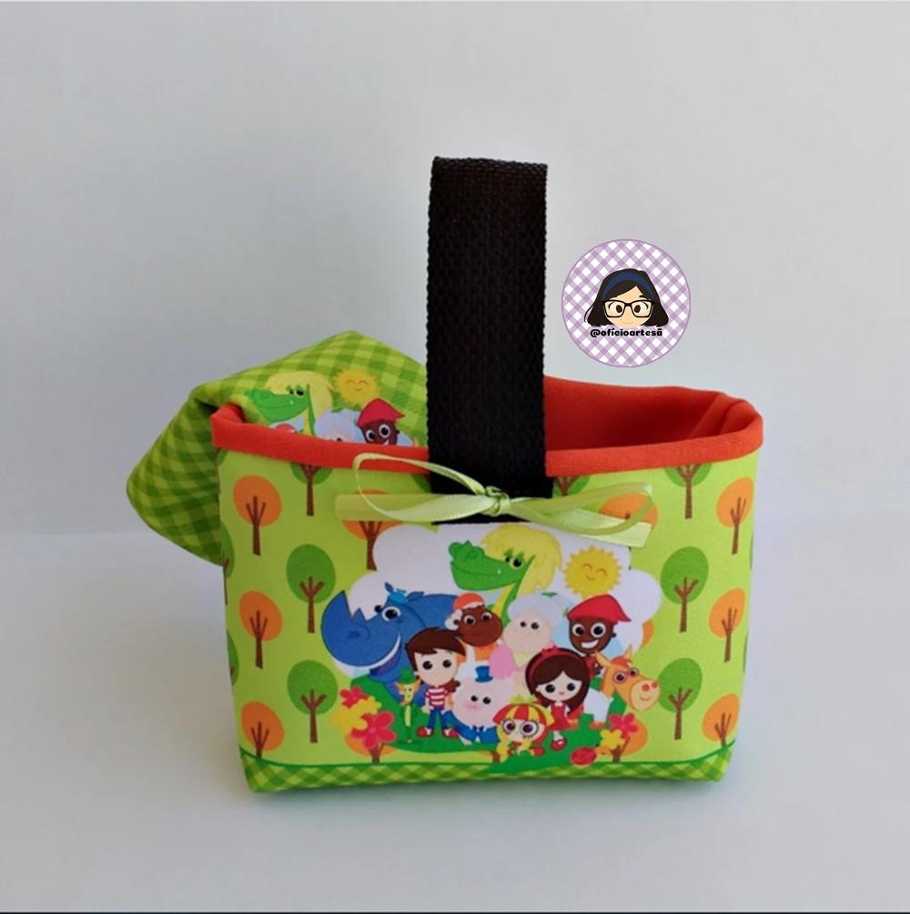 Kit 15 mini cestinhas e 15 toalhinhas Sítio do Picapau Amarelo