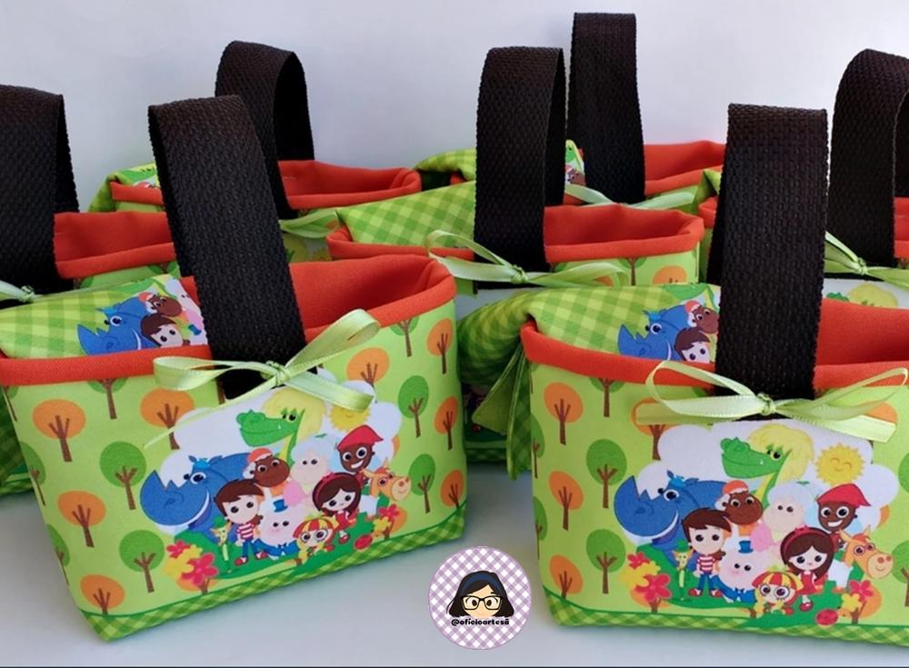 Kit 15 mini cestinhas e 15 toalhinhas Sítio do Picapau Amarelo