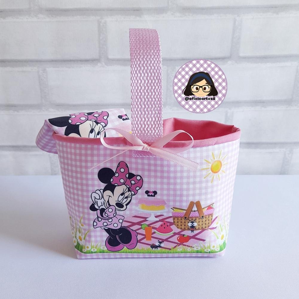 Kit 15 mini cestinhas e 15 toalhinhas Picnic da Minnie