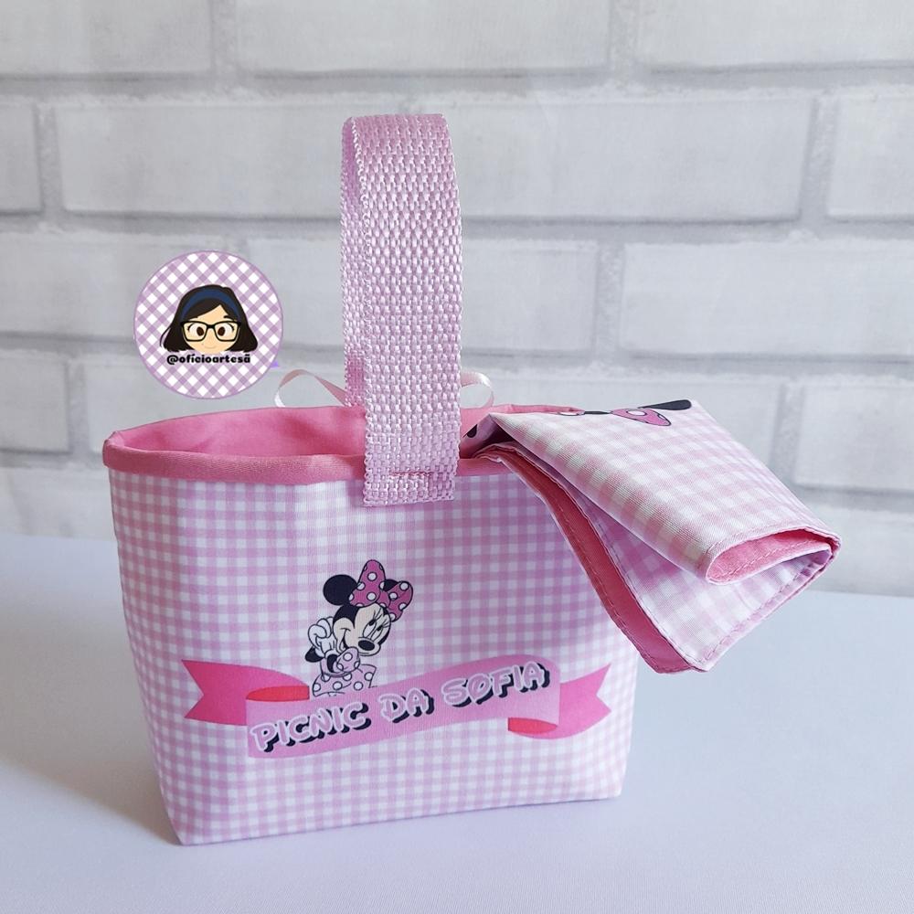 Kit 15 mini cestinhas e 15 toalhinhas Picnic da Minnie