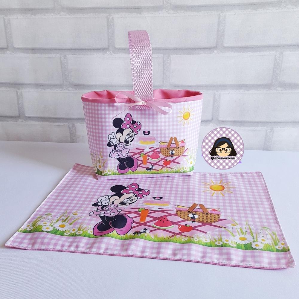 Kit 15 mini cestinhas e 15 toalhinhas Picnic da Minnie
