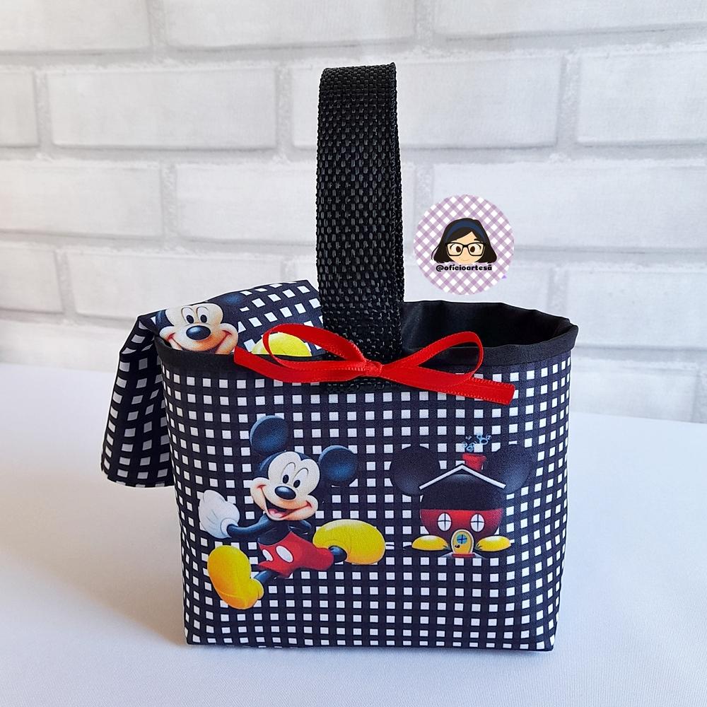 Kit 15 mini cestinhas e 15 toalhinhas Mickey
