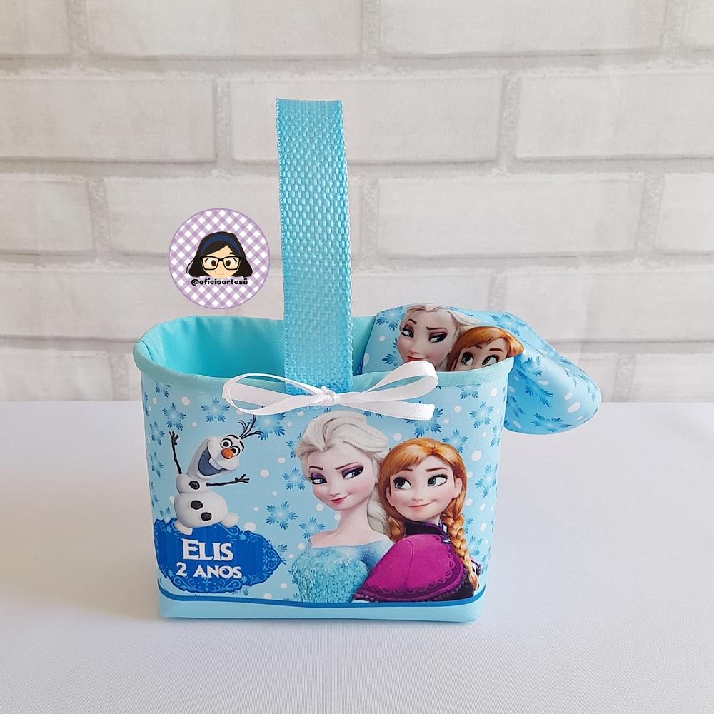 Kit 15 mini cestinhas e 15 toalhinhas Frozen