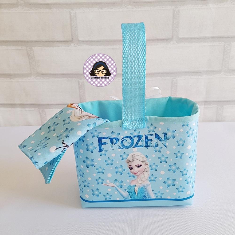 Kit 15 mini cestinhas e 15 toalhinhas Frozen