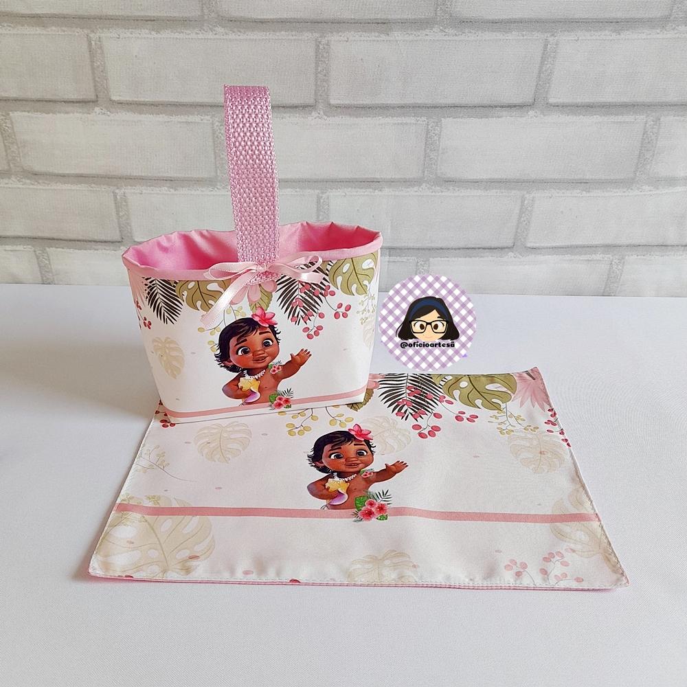 Kit 15 mini cestinhas e 15 toalhinhas Moana Baby
