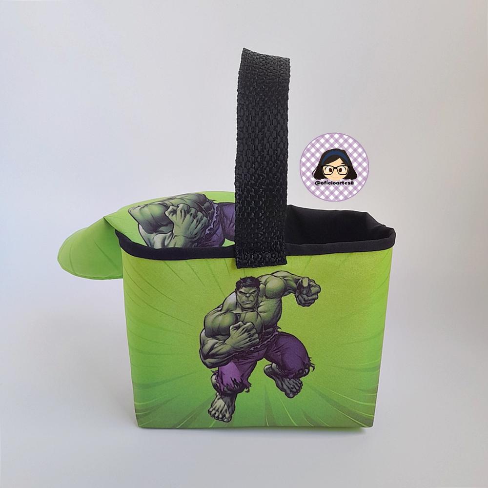 Kit 15 mini cestinhas e 15 toalhinhas Incrível Hulk