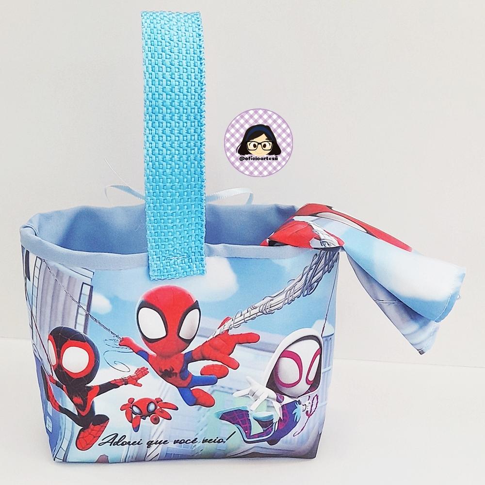 Kit 15 mini cestinhas e 15 toalhinhas Spider-Man e seus amigos
