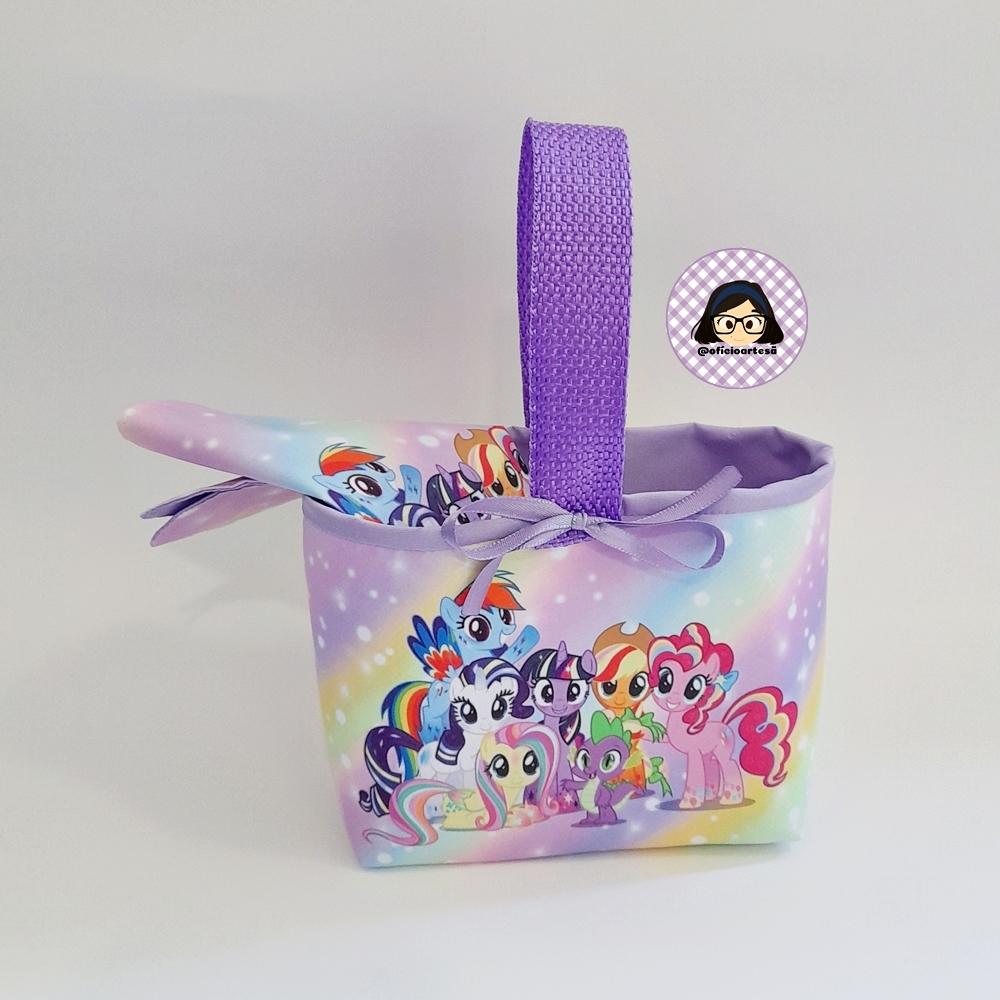 Kit 15 mini cestinhas e 15 toalhinhas My Little Pony