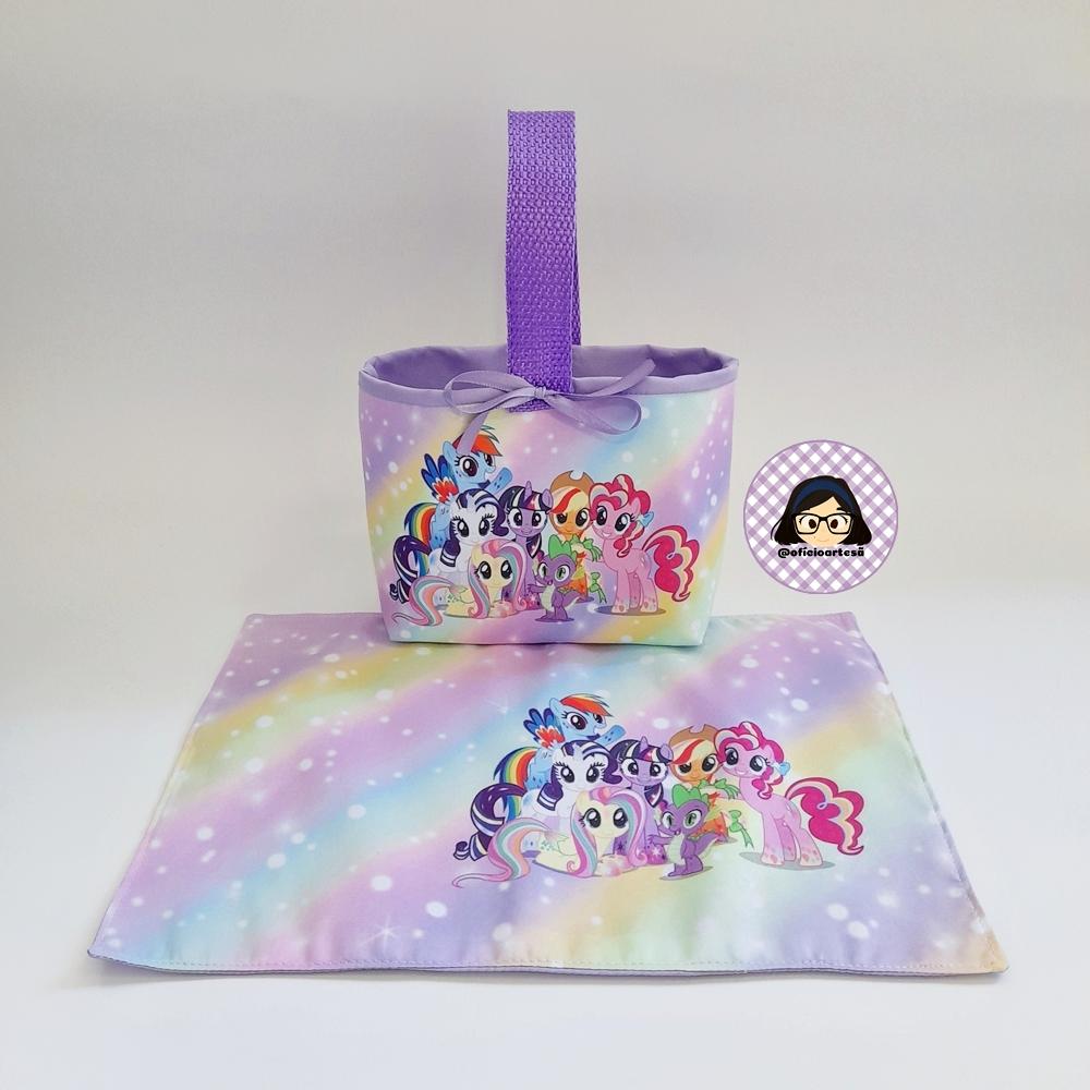 Kit 15 mini cestinhas e 15 toalhinhas My Little Pony
