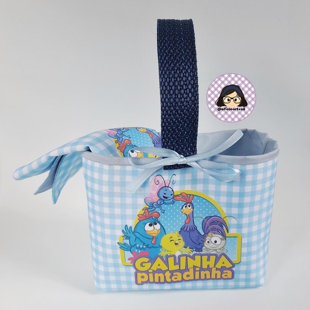 Kit 15 mini cestinhas e 15 toalhinhas Galinha Pintadinha