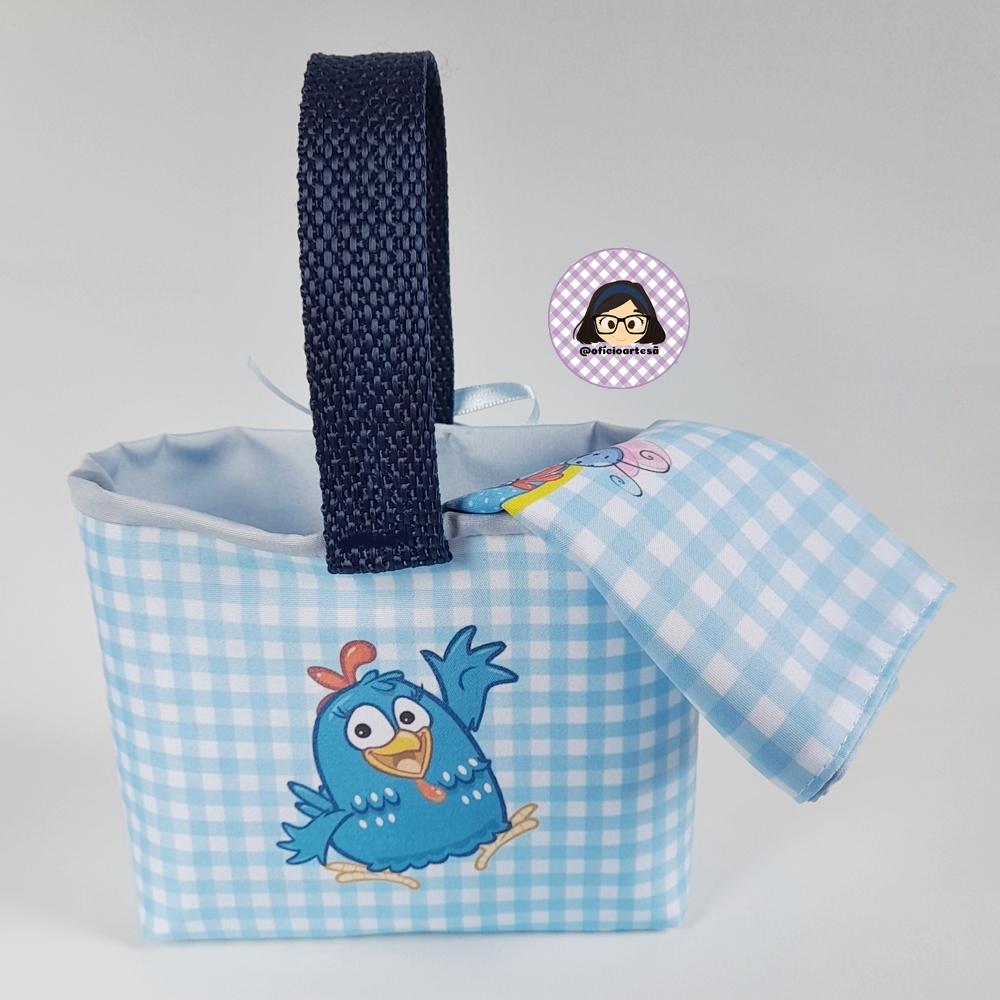 Kit 15 mini cestinhas e 15 toalhinhas Galinha Pintadinha