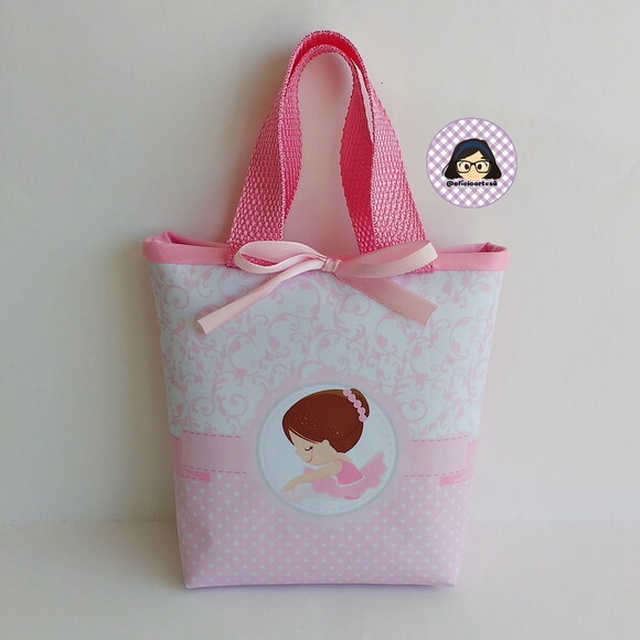 Kit 20 Lembrancinhas Bailarina Bolsinhas ou Sacolinhas 18cm x 19c