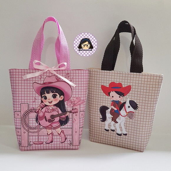 Kit 20 Lembrancinhas Boiadeira Bolsinhas ou Sacolinhas 18cmx19cm