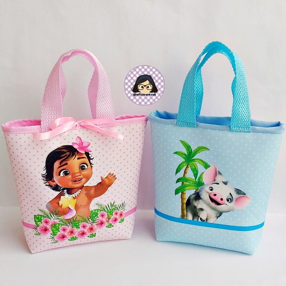 Kit 20 Lembrancinhas Moana Baby Bolsinhas ou Sacolinhas 18cm x 19