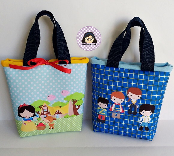 Kit 20 Lembrancinhas Branca de Neve Bolsinhas ou Sacolinhas 18cm
