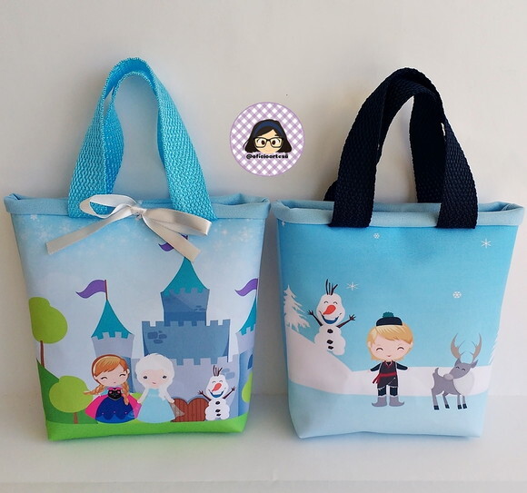 Kit 20 Lembrancinhas Frozen Bolsinhas e Sacolinhas 18cmx19cm