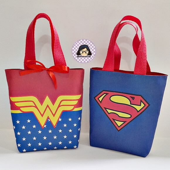 Kit 20 Lembrancinhas Super Herpois Bolsinhas ou Sacolinhas 18cm x