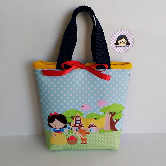 Kit 20 Lembrancinhas Branca de Neve Bolsinhas 18cm x 19cm