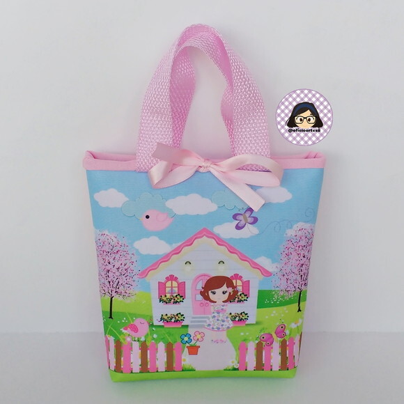 Kit 20 Lembrancinhas Casa de Boneca Bolsinhas 18cmx19cm