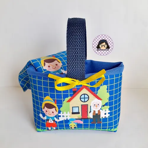 Kit 15 mini cestinhas e 15 toalhinhas Pinóquio