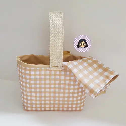 Kit 15 mini cestinhas e 15 toalhinhas Bosque Encantado Bege